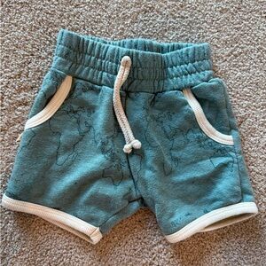 Kids Teal World Map Shorts